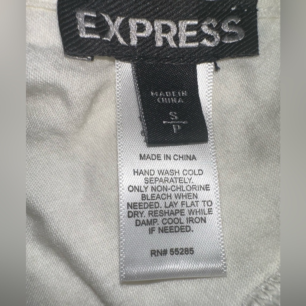 Express White Halter Open Back Crochet Crop‎ Top Women's Size Small Tank Top - Picture 5 of 6
